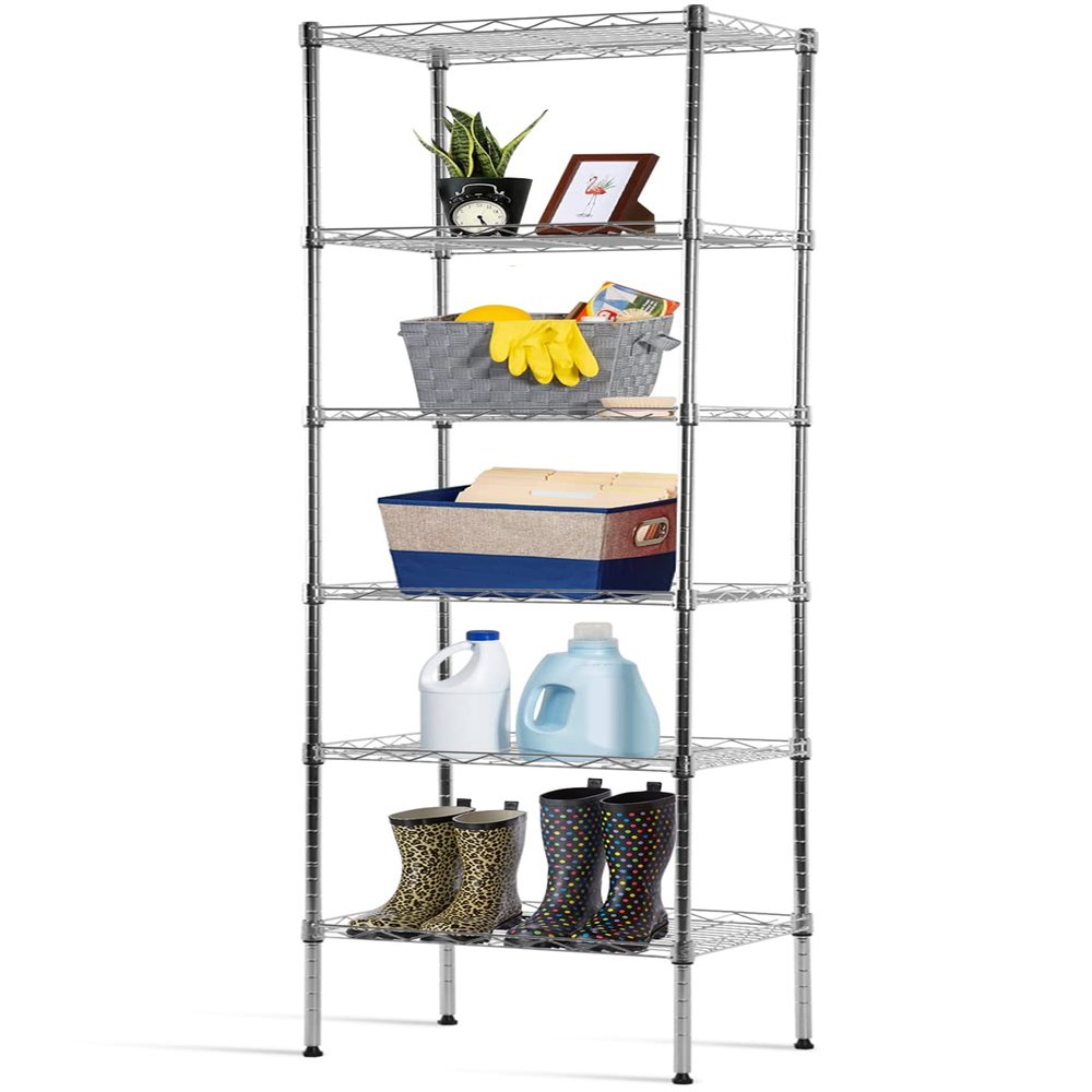 YYkokocat 6 Tier Wire Shelving Unit, Adjustable Shelves16.7X 11.8 x 63