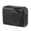 Andoer Portable Camera Case PU Leather Camera Carrying Bag with Replacement Shoulder Strap for Ricoh GR3 GR III / GR3X Camera, Black, Black/White, Black/White view 3