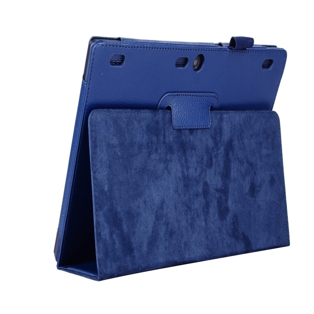 INSOLKIDON Compatible with Case for Lenovo tab2 A10-70F 10.1 inch Tablet, Ultra Slim Lightweight TPU Leather Cover Case with Stand Tablet Shockproof Rugged Case with Auto Sleep/Wake (Navy Blue)