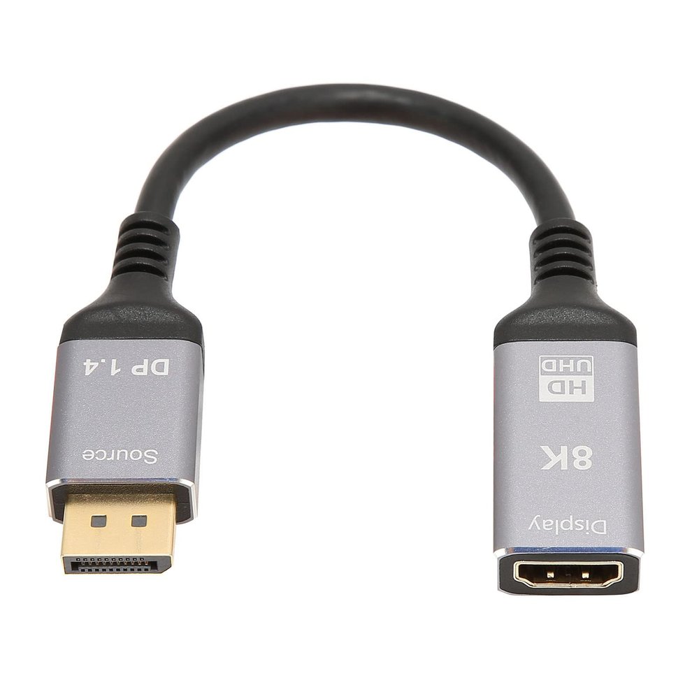 ASHATA 4K DisplayPort to Adapter Cable, Support 8K 60Hz/4K 120Hz/2K 144Hz, HDR 3D DisplayPort Male to HD Multimedia Interface Female Converter