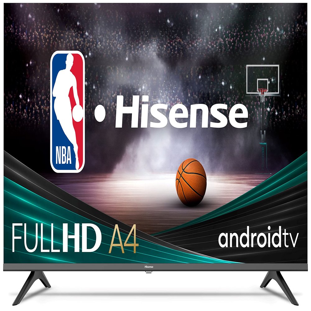 Hisense A4 Series 32-Inch FHD 1080p Smart Android TV with DTS Virtual X, Game & Sports Modes, Chromecast Built-in, Alexa Compatibility (32A4FH, 2022 Model),Black