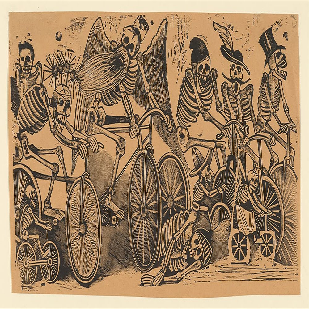Calaveras Riding Bicycles : Jos Guadalupe Posada : 1900 : Archival Art Print