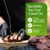 Inspire HEAVY DUTY 6Mil ORIGINAL Quality Stretch Nitrile Gloves Black Disposable Latex Free | Food, Industrial, Mechanic Tattoo (6Mil Black, Large) view 3