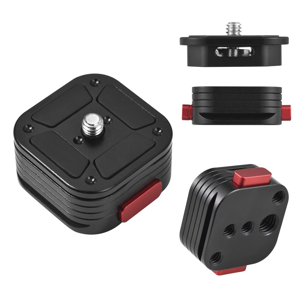 Andoer Multi-Functional Mini Ball Head 360 Degrees Rotatable Aluminum Alloy Ballhead Adapter Tripod Head 1/4 Inch Screw & Cold S
