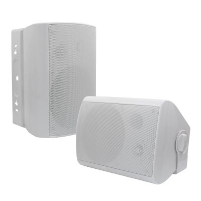 Herdio 6.5 Inch 400W Indoor Outdoor Speakers Wired Waterproof Passive with Powerful Bass,Wall Mount Speakers for Patio Garage Covered Deck,All-Weather Durability(Pair,White)