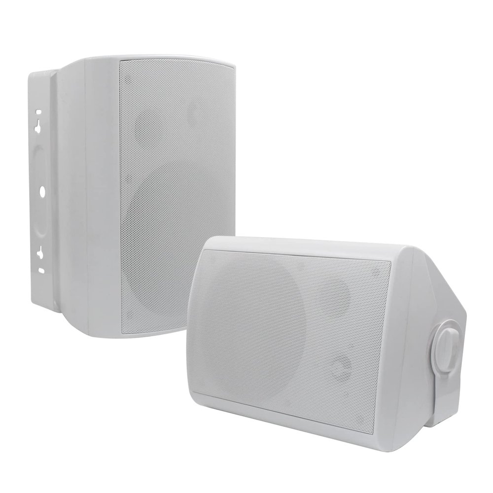 Herdio 6.5 Inch 400W Indoor Outdoor Speakers Wired Waterproof Passive with Powerful Bass,Wall Mount Speakers for Patio Garage Covered Deck,All-Weather Durability(Pair,White)