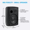 Herdio 6.5 Inch 400W Outdoor Speakers Wired Waterproof with Powerful Bass,Wall Mount Speakers for Patio Garage Covered Deck,All-Weather(Pair,Black) view 2