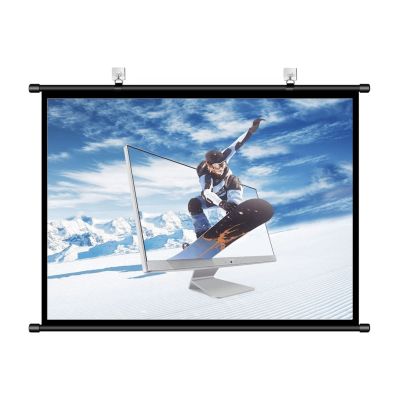 Projector Screen 60" Movie Screen with 16:9 HD 4K Pull Down Projection Screen for Home Cinema Party Conference School, Easy Assemble & Put Away (Size : 60in 16:9)