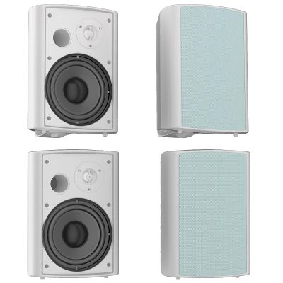 Herdio 6.5 Inches Outdoor Speakers Wired Waterproof Passive,Wall Mount Speakers with 800 Watts Powerful Bass for Home Patio Garden Covered Deck,All-Weather Durability,White(2 Pairs)