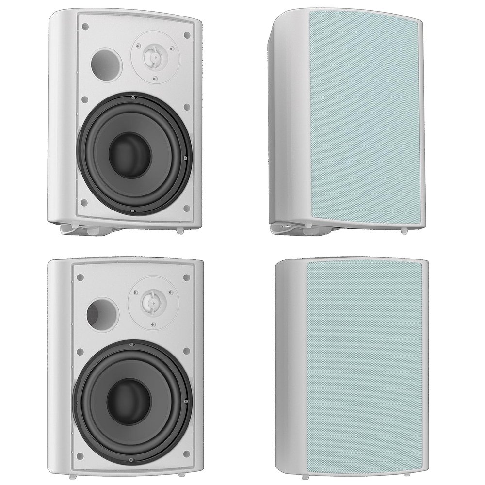 Herdio 6.5 Inches Outdoor Speakers Wired Waterproof Passive,Wall Mount Speakers with 800 Watts Powerful Bass for Home Patio Garden Covered Deck,All-Weather Durability,White(2 Pairs)
