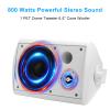 Herdio 6.5 Inches Outdoor Speakers Wired Waterproof Passive,Wall Mount Speakers with 800 Watts Powerful Bass for Home Patio Garden Covered Deck,All-Weather Durability,White(2 Pairs) view 2