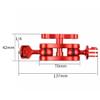 FEICHAO Dual Ball Head Magic Arm Mount Adapter 1/4'' Screw to Three-Card Slots Adapter Compatible with Hero 13, Osmo Action4 Sports Camera Photography Accessories (Red) view 2