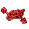FEICHAO Dual Ball Head Magic Arm Mount Adapter 1/4'' Screw to Three-Card Slots Adapter Compatible with Hero 13, Osmo Action4 Sports Camera Photography Accessories (Red) view 3