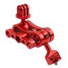 FEICHAO Dual Ball Head Magic Arm Mount Adapter 1/4'' Screw to Three-Card Slots Adapter Compatible with Hero 13, Osmo Action4 Sports Camera Photography Accessories (Red) view 4