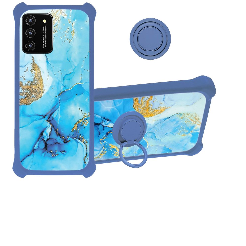 jioeuinly RCA Reno Max Case Compatible with RCA Reno Max Phone Case 6.5" Cover Cover [Hard PC + Soft Silicone] [360 Metal Ring Support][Gold Powder Glitter Effect] JSL-LDL