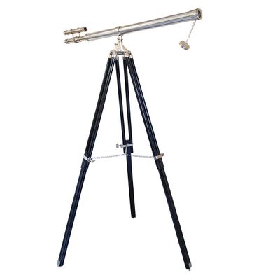 Nautical Floor Telescope Vintage Marine Ship Telescope Office Decor Collectible Home Decor Furniture Wooden Tripod Black Silver Zoom Working scopes