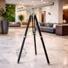 Nautical Floor Telescope Vintage Marine Ship Telescope Office Decor Collectible Home Decor Furniture Wooden Tripod Black Silver Zoom Working scopes view 2