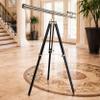 Nautical Floor Telescope Vintage Marine Ship Telescope Office Decor Collectible Home Decor Furniture Wooden Tripod Black Silver Zoom Working scopes view 3