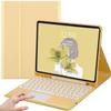 AnMengXinLing Keyboard Case for iPad (A16) 11th 2025/iPad 10th Generation, Touchpad Detachable Keyboard with Pencil Holder -Slim Leather Folio Smart Cover for iPad11/iPad10 (Yellow) view 1