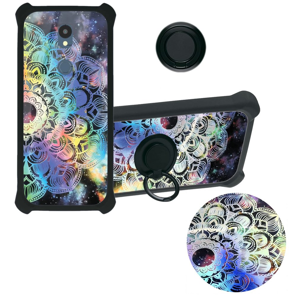 jioeuinly Case for Sharp Rouvo V Case Compatible with Sharp Rouvo V Phone Case STTM21VAPP Cover [Hard PC + Soft Silicone] [360 Metal Ring Support][IMD Laser Effect] IMDH-HTT