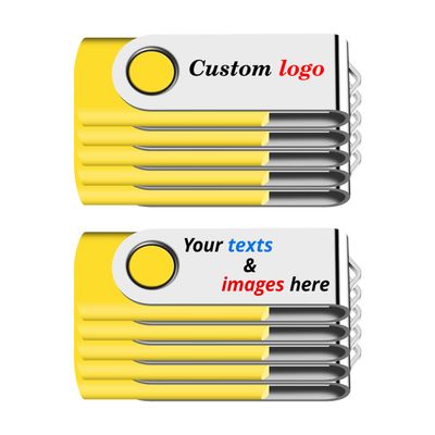 USB Flash Drive 4GB Custom Logo Pen Drive Swivel Memory Stick Personalized USB Drive Thumb Storage for PC Desktop Laptop MacBook 100PCS