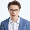 laureles Mens Reading Glasses Blue Light Blocking Pure Titanium Business Half Frame Reader Computer Eyewear (Grey, +1.25 Magnification) view 2