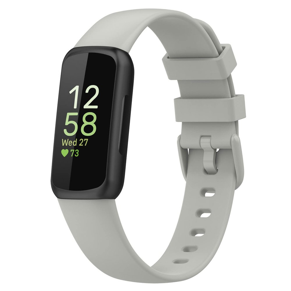 TopPerfekt Bands Compatible with Fitbit Inspire 3, Adjustable Soft Silicone Accessories Sport Strap for Women Men Bands Rock Ash Large