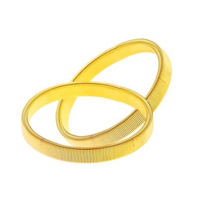 COLORFUL BLING 2-6pcs Metal Arm Band Adjustable Anti-Slip Bracelet Shirt Sleeve Holders Wrap Bangle Garters Stretch Armbands Set Gift for Men Father Husband Lover-2pcs gold