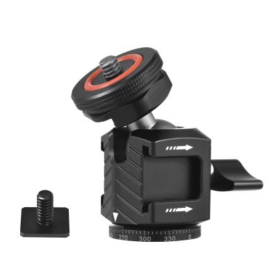 Andoer Mini Ball Head, 360 Degree Tripod Head with 1/4" Cold Shoe Connection with Double Sided Cold Shoe Mounts for DSLR Camera LED Video Light Microphone
