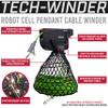 Tech-Winder - Industrial Grade - Aluminum Casing Fire Retardant - Robot Cell Pendant Cable Winder - Cord and Cable Reel view 3