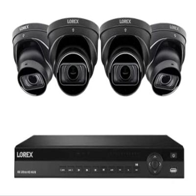 Lorex NC4K4MV-164BD-2 4K 16-Channel 4TB Wired NVR System with Nocturnal 4 Smart IP Dome (4X LNE9383/Black) Cameras Featuring Motorized Varifocal Lens, Listen-in Audio and 30FPS Recording