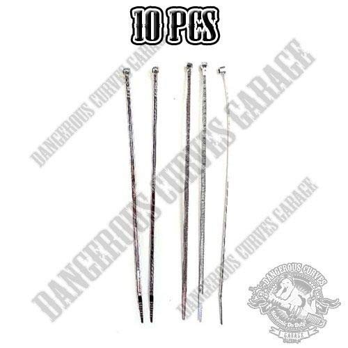 10 Pro Grade for Chrome 8" Cable Zip Ties for Wire Harness Brake Clutch Line Model-PYT-8888-4490