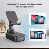 ZEALOT Cell Phone Stand with Wireless Bluetooth Speaker, Phone Holder and Wireless Induction Speaker Amplifier Dock Compatible with iPhone/ipad/Samsung,Gifts for Women Men Dad Him Her-Black view 3