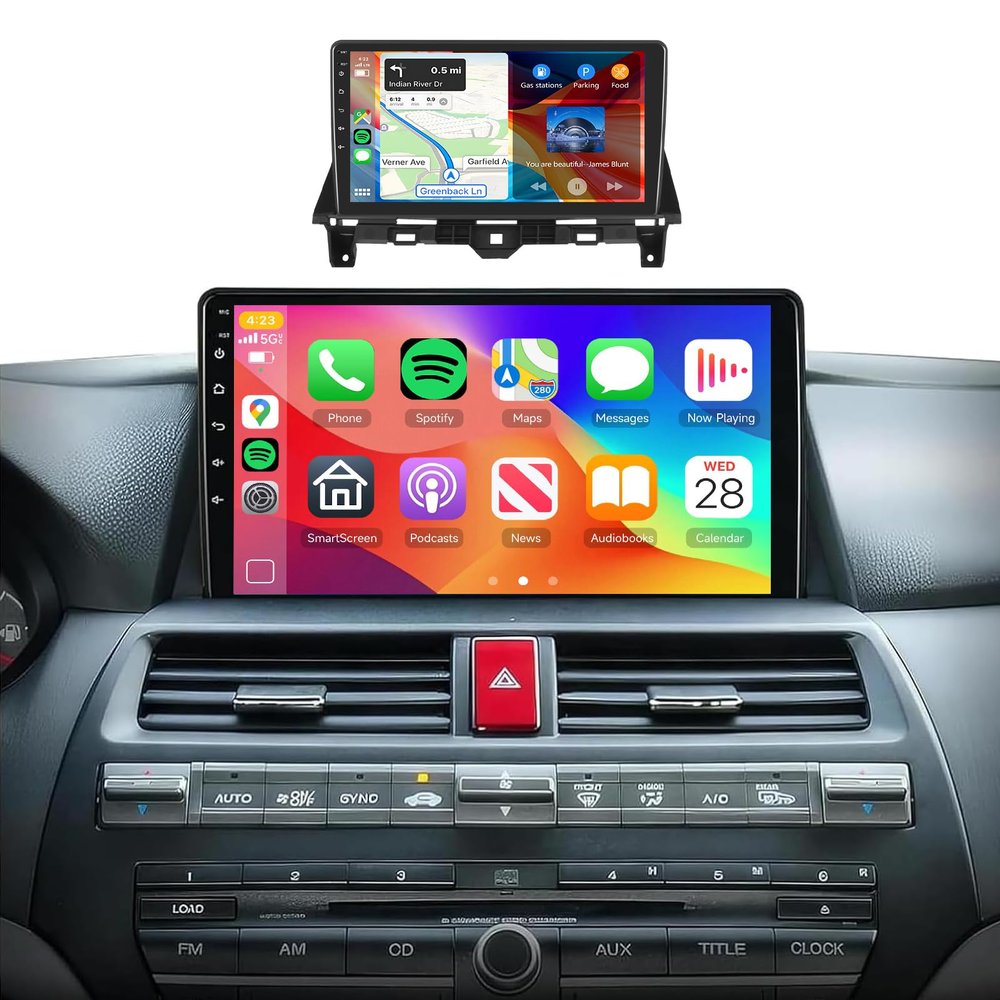 5G WiFi 2G 64G Car Stereo Radio for Honda Accord 8th 2008-2012 with Wireless CarPlay Android Auto 10.1" IPS Touch Screen EQ DSP GPS Bluetooth Radio 26UIs Head Unit with AHD Backup Camera
