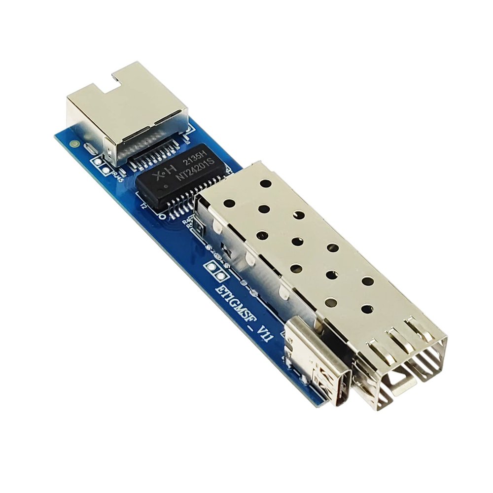 PCBA 10pcs Micro Mini Gigabit SFP Fiber Media Converter PCBA 10pcs Small Size Ultra-Compact 10/100/1000Mbps Ethernet IP Copper to Fiber Optic Converter