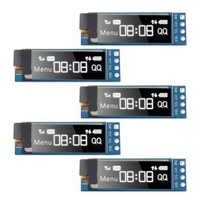 Pasotim 5 Pieces Display Module 0.91 Inch OLED Display Module OLED Screen Driver DC 3.3V-5V(White)