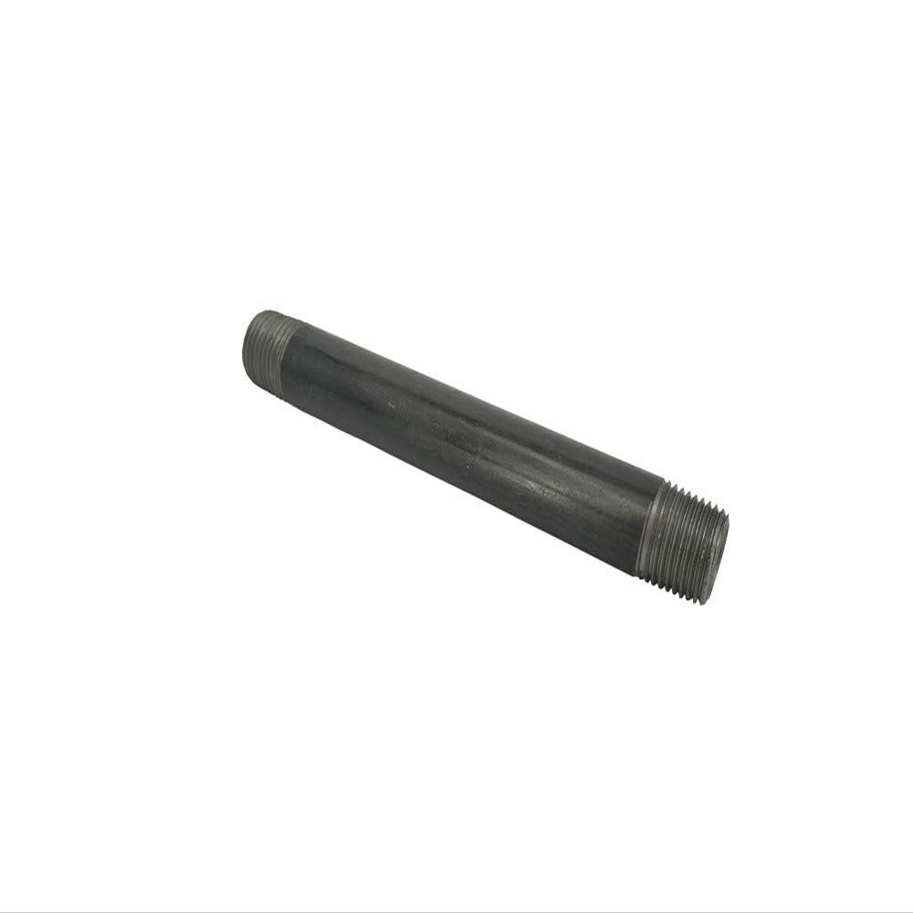 6" Black Pipe 1/2" x 6" Malleable Cast Iron Pipe Nipple, Pre Cut Connectors, Fits Standard Half Inch Black Threaded Pipes Nipples and Fittings, Vintage DIY Furniture 15074-1PK !-NPF-SL