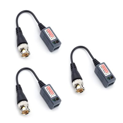 Juvielich 3Pcs Video Transmitter Passive Video Transceiver Transmitter HD-CVI/TVI/AHD for Surveillance Camera System UTP-202P