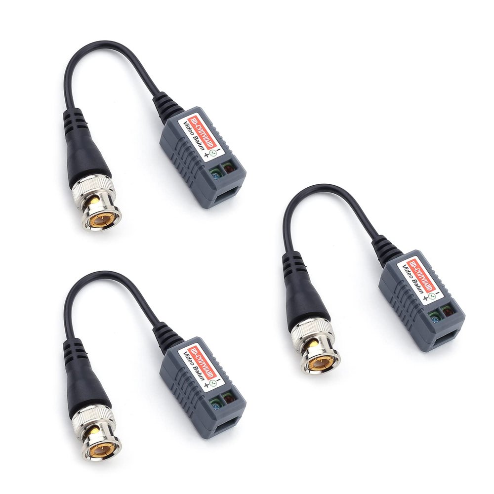 Juvielich 3Pcs Video Transmitter Passive Video Transceiver Transmitter HD-CVI/TVI/AHD for Surveillance Camera System UTP-202P