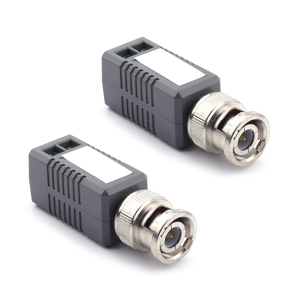 Juvielich 2Pcs Video Transmitter Passive Video Transceiver Transmitter HD-CVI/TVI/AHD for Surveillance Camera System YJS-202E