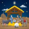 BELECO 9x6ft Fabric Cartoon Christmas Nativity Backdrop Holy Night Stars Mary Joseph Birth of Jesus Manger Nativity Scene Background Nativity Party Decor Banner Religious Christianity Photo Props view 2