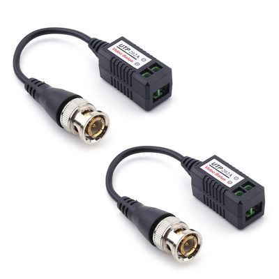 Juvielich 2Pcs Video Transmitter Passive Video Transceiver Transmitter HD-CVI/TVI/AHD for Surveillance Camera System UTP-202A