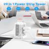 Surge Protector Power Strip with PD20W USB C,13A Thicker Extension Cord with Multiple Outlets 6FT Fararaka Tower Power Strip with USB Ports 2A2C,16AC,Office Supplies Dorm Essentials view 2