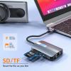 JZ USB C Laptop Docking Station, 5 in 1 Laptop Hub USB Type-C to RJ45 | USB 3.0 | USB 2.0 | TF | SD Card for MacBook,iPad,Samsung,Dell,HP and More Type C Tablet PC view 3