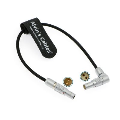 Flexible Power Cable for Tilta 2 Pin Male to RED Komodo Rotatable Right Angle 2 Pin Female Braided Wire 20CM| 8 inches Alvins Cables