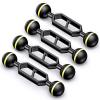Seafrogs Aluminum Alloy Underwater Extension Arm, 1" Ball to YS Head Adapter, Carbon Fiber Dual Ball Arm for Strobe, Video Light, Diving Tray (4inch-4PCS) view 1