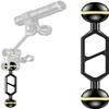 Seafrogs Aluminum Alloy Underwater Extension Arm, 1" Ball to YS Head Adapter, Carbon Fiber Dual Ball Arm for Strobe, Video Light, Diving Tray (4inch-4PCS) view 2