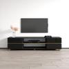 Meble Furniture Bono 01 Modern TV Stand Freestanding Rectangular Media Console Fits TVs up to 80", 63.8" W x 15.7" D x 20.1" H Black view 1