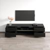 Meble Furniture Bono 01 Modern TV Stand Freestanding Rectangular Media Console Fits TVs up to 80", 63.8" W x 15.7" D x 20.1" H Black view 4