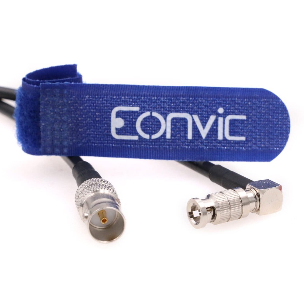 Eonvic High-Density HD-SDI Cable for Blackmagic Video Assist Right Angle Micro BNC Male to Standard BNC Female 60CM